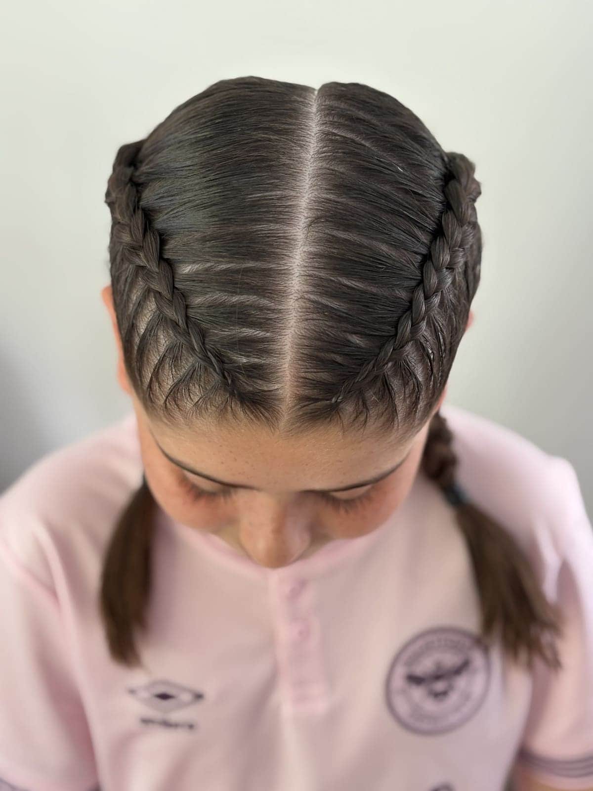 Neat Dutch braids for a school residential